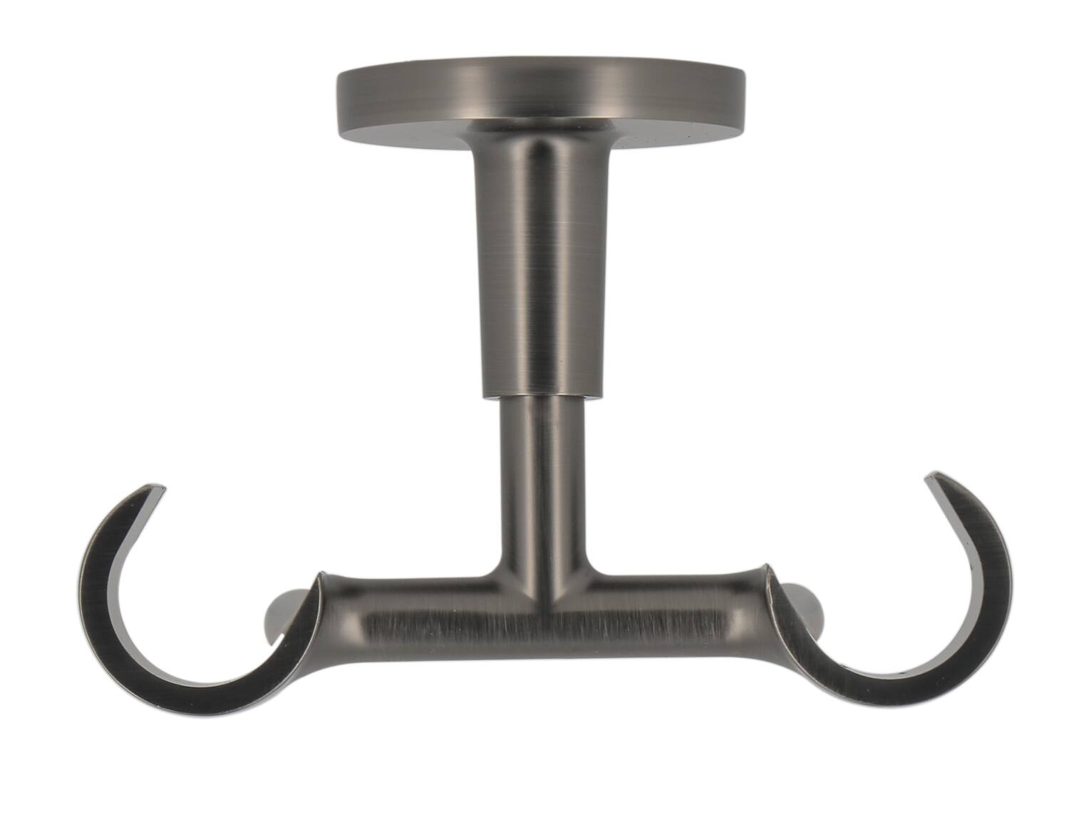 Support métal Ø20mm Plafond Double 60mm Gun foncé