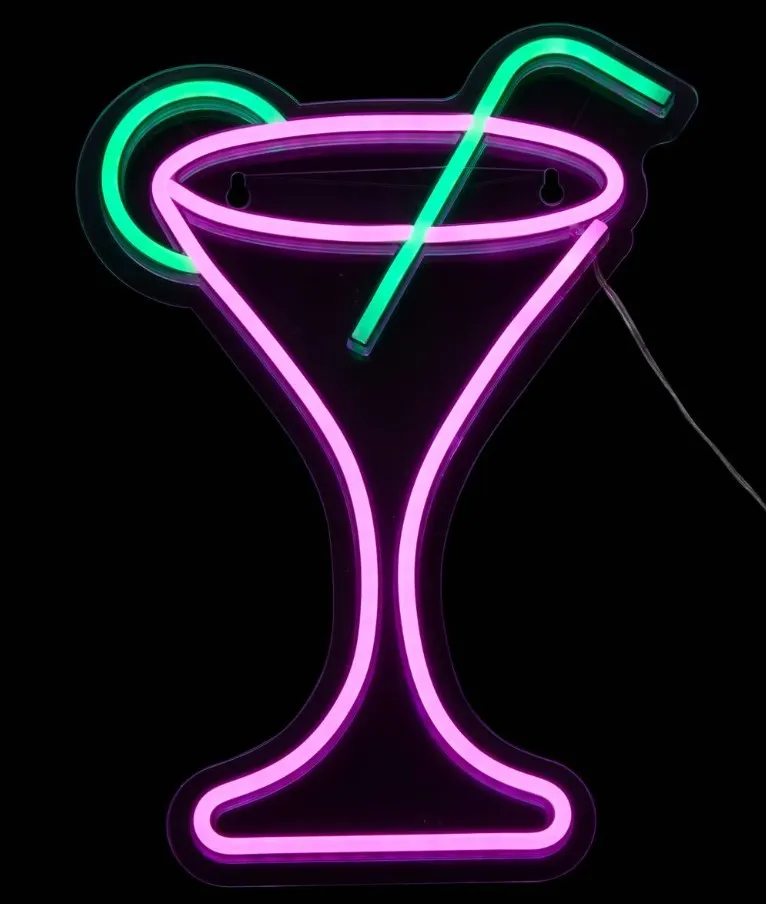Néon LED mural Cocktail