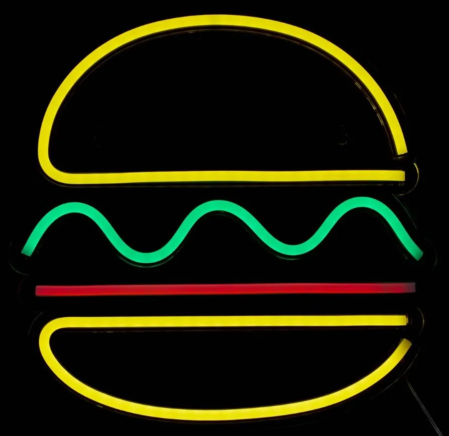 Néon LED mural Burger