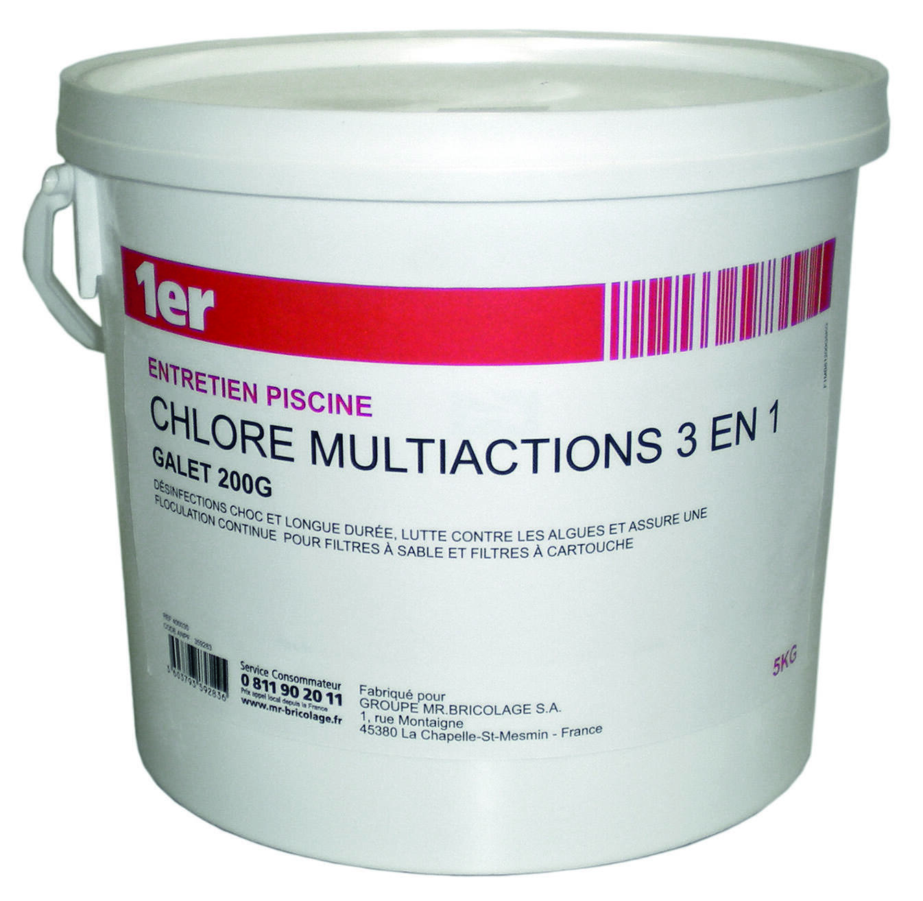 Chlore 3 en 1 galets 200 g - 1ER