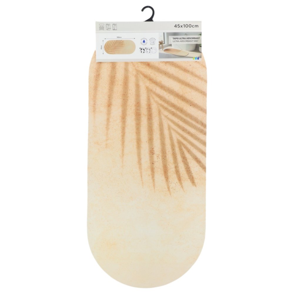 Tapis de bain ovale absorbant 45x100cm split - TENDANCE