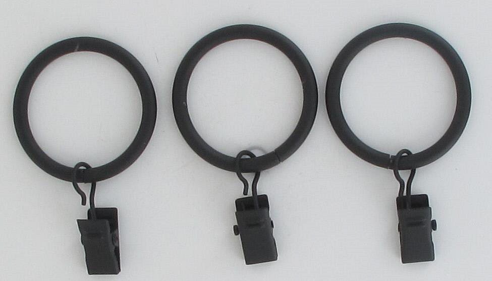 Lot de 8 Anneau &agrave; pince ⌀ 20 - noir mat