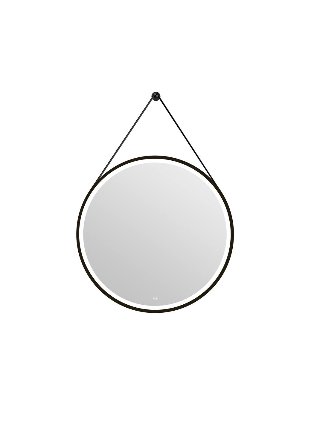 Miroir LED Barber Black 75cm noir aluminium - MP GLASS