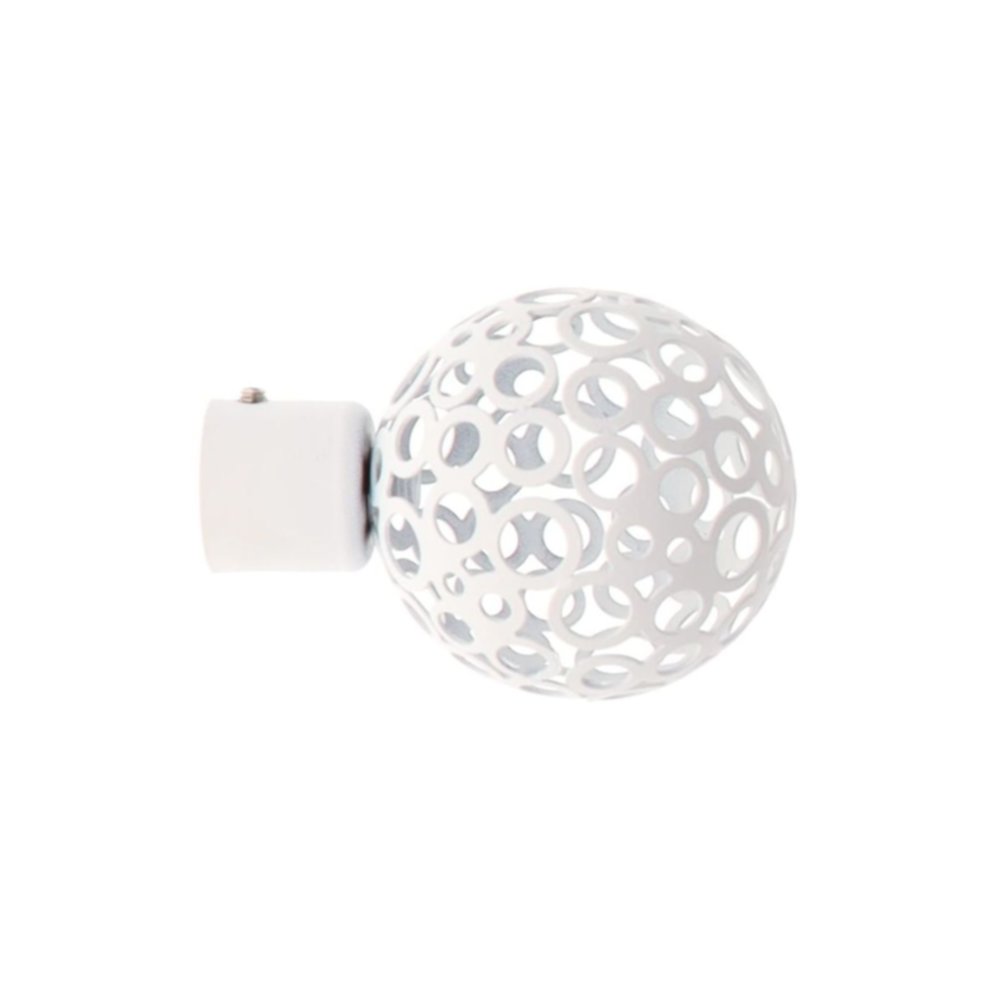 Lot de 2 embouts Boule perfor&eacute;e D20 blanc mat