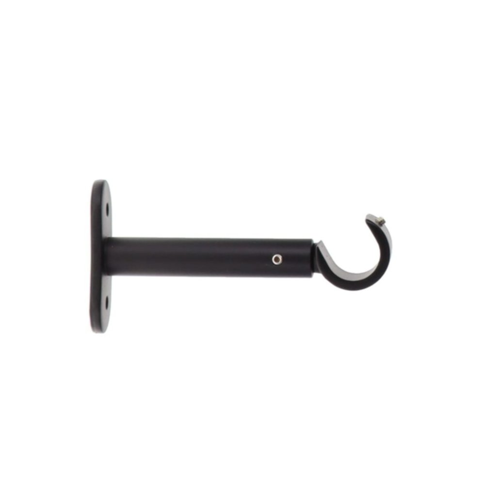 Lot de 2 supports simple ouverts &Oslash;20 mm 90 mm noir mat - LUANCE
