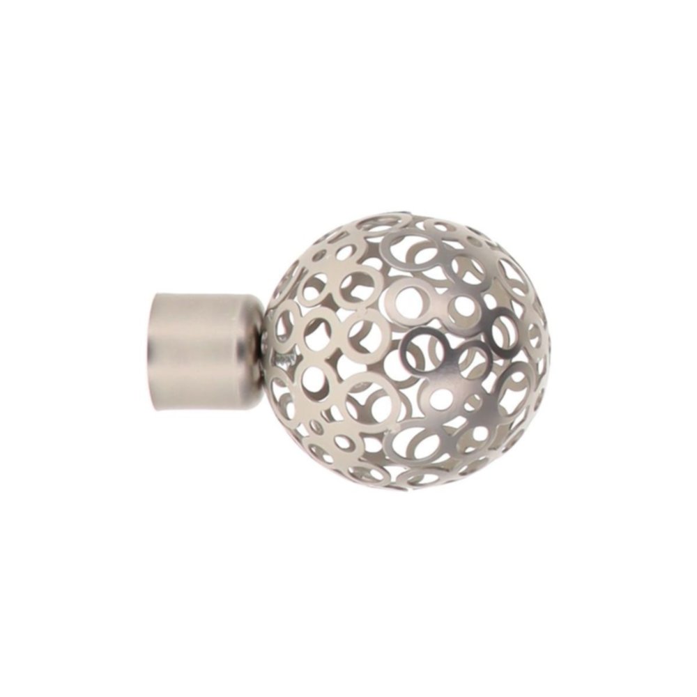 2 embouts boule perfor&eacute;e &Oslash;20 mm mm argent mat - LUANCE