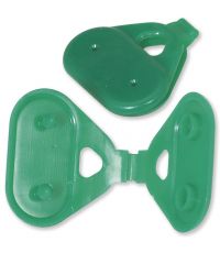 10 clips plastique vert fixation pour filet D.6,5mm 
