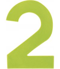 Chiffre "2" PVC adhésif jaune hauteur 8 cm
