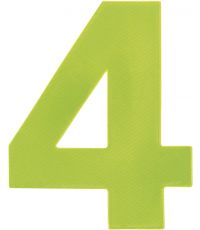 Chiffre "4" PVC adhésif jaune hauteur 8 cm
