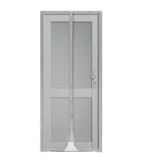 Rideau de porte moustiquaire avec aimants 100 x 220 cm - gris