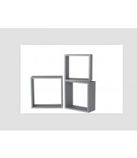 Lot de 3 cubes étagères  MDF couleur aluminuim - DECO SYSTEM 