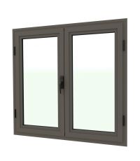 Fenêtre ouvrante à la française L.800 x H.820 mm. Coloris gris désert.