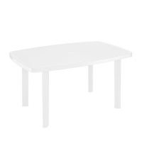 Table de jardin résine Faro ovale 137x85x72cm Blanc - PROGARDEN