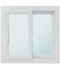 Fenêtre coulissante PVC L.1200 x H.1150 mm. Coloris blanc.