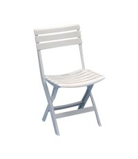 Chaise de jardin pliante résine Birki 44x41x78cm blanc - PROGARDEN